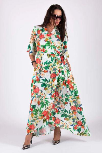 Image of custom floral linen dress for women
